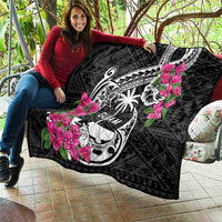 Guam Chamorro Quilt Bougainvillea Black Polynesian Tribal Pattern LT05 - Polynesian Pride