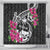 Guam Chamorro Shower Curtain Bougainvillea Black Polynesian Tribal Pattern