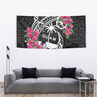 Guam Chamorro Tapestry Bougainvillea Black Polynesian Tribal Pattern