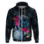 Tahiti Ia Orana Hoodie Polynesian Turtle With Coat Of Arms LT05 Zip Hoodie Blue - Polynesian Pride