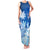 Personalised Bula Fiji Family Matching Tank Maxi Dress and Hawaiian Shirt Fijian Masi Pattern With Blue Coat Of Arms LT05 Mom's Dress Blue - Polynesian Pride