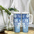 Bula Fiji Tumbler With Handle Fijian Masi Pattern With Blue Coat Of Arms