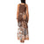 Personalised Bula Fiji Family Matching Tank Maxi Dress and Hawaiian Shirt Fijian Masi Pattern With Brown Coat Of Arms LT05 - Polynesian Pride