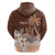 Personalised Bula Fiji Hoodie Fijian Masi Pattern With Brown Coat Of Arms LT05 - Polynesian Pride