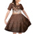 Personalised Bula Fiji Kid Short Sleeve Dress Fijian Masi Pattern With Brown Coat Of Arms LT05 KID Brown - Polynesian Pride