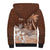 Personalised Bula Fiji Sherpa Hoodie Fijian Masi Pattern With Brown Coat Of Arms LT05 - Polynesian Pride