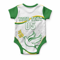 Custom Tailevu Rugby Baby Onesie Fiji Tapa Pattern LT05 - Polynesian Pride