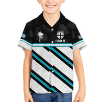 Custom Fiji Rugby Family Matching Puletasi and Hawaiian Shirt Fijian 7s With Tapa Pattern LT05 Son's Shirt White - Polynesian Pride