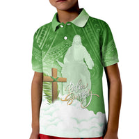 Happy Palm Sunday Kid Polo Shirt With Polynesian Pattern LT05 Kid Green - Polynesian Pride