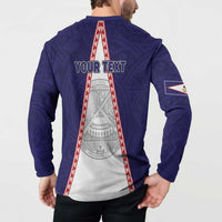 Personalised American Samoa Flag Day Button Sweatshirt Flag Style