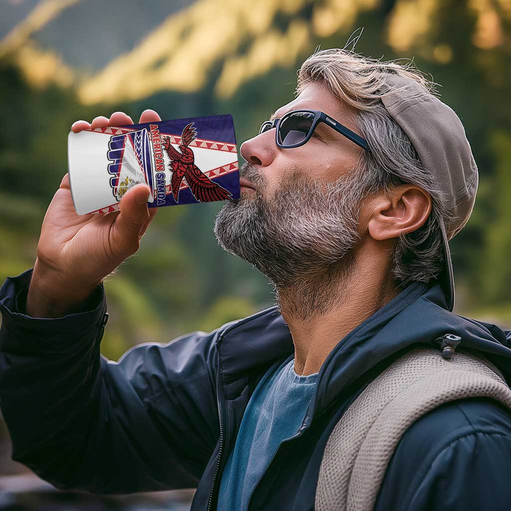 Personalised American Samoa Flag Day 4 in 1 Can Cooler Tumbler Flag Style