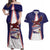 Personalised American Samoa Flag Day Couples Matching Off Shoulder Maxi Dress and Hawaiian Shirt Flag Style