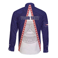 Personalised American Samoa Flag Day Long Sleeve Button Shirt Flag Style