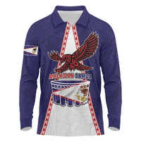 Personalised American Samoa Flag Day Long Sleeve Polo Shirt Flag Style
