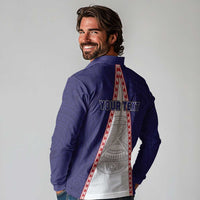 Personalised American Samoa Flag Day Long Sleeve Polo Shirt Flag Style