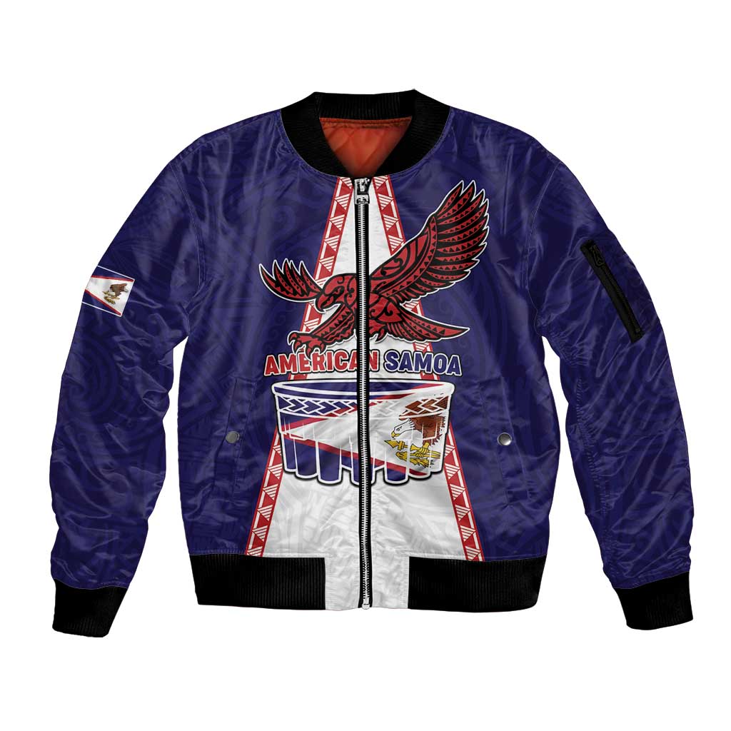 Personalised American Samoa Flag Day Sleeve Zip Bomber Jacket Flag Style