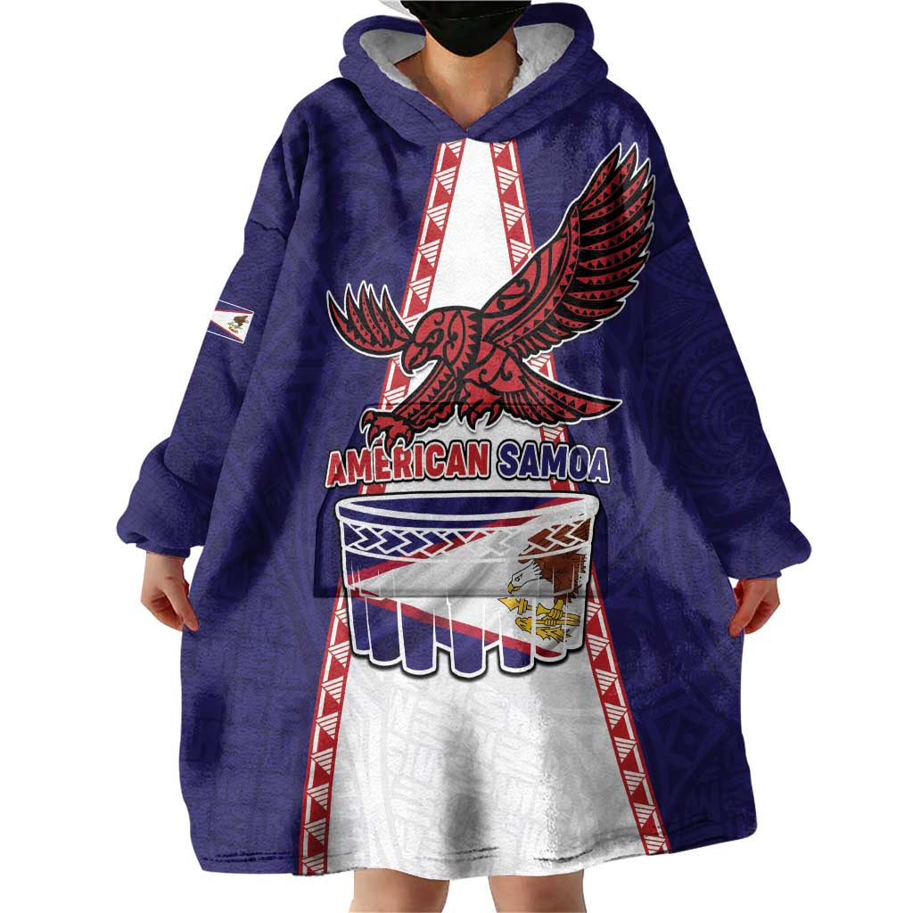 Personalised American Samoa Flag Day Wearable Blanket Hoodie Flag Style