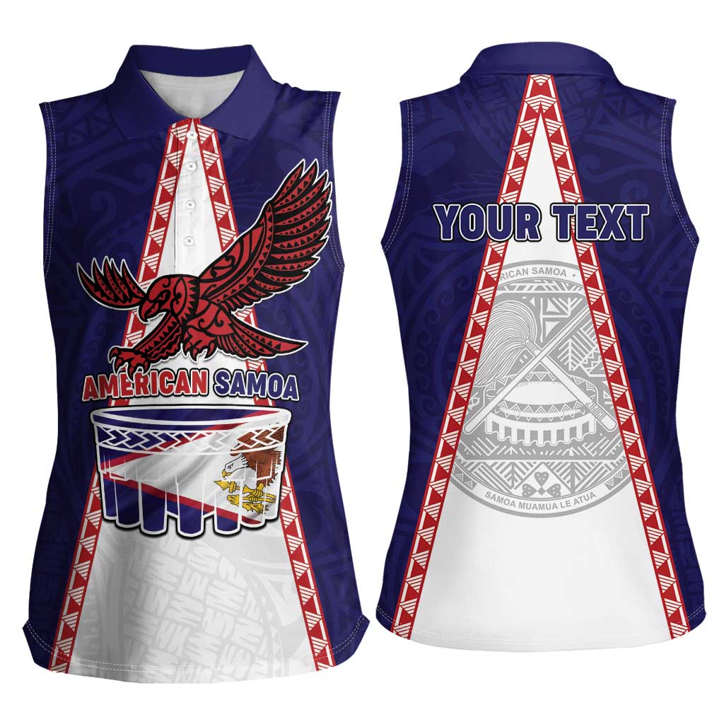 Personalised American Samoa Flag Day Women Sleeveless Polo Shirt Flag Style