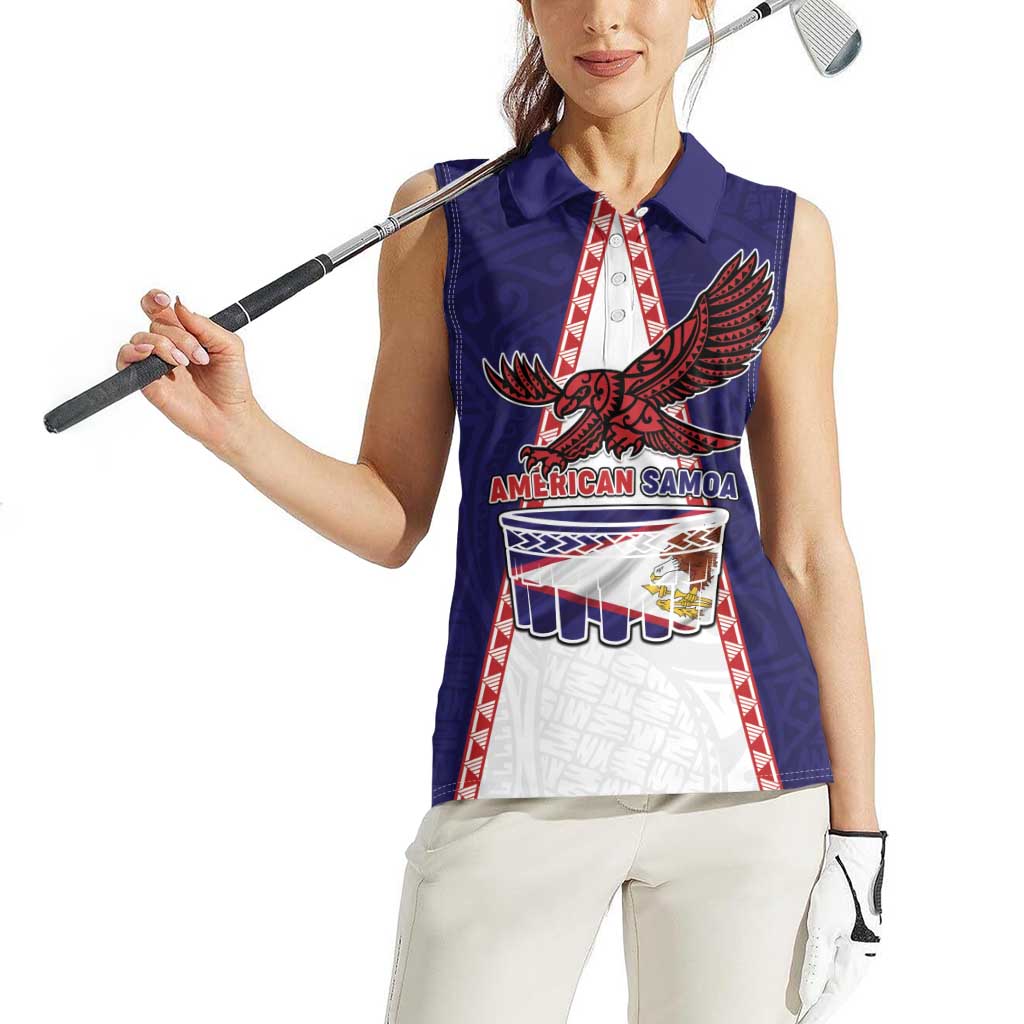 Personalised American Samoa Flag Day Women Sleeveless Polo Shirt Flag Style