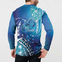 Polynesia Autism Awareness Button Sweatshirt Be In Awe Of My 'Tism