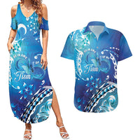 Polynesia Autism Awareness Couples Matching Summer Maxi Dress and Hawaiian Shirt Be In Awe Of My 'Tism