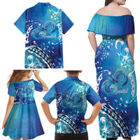 Polynesia Autism Awareness Family Matching Off Shoulder Maxi Dress and Hawaiian Shirt Be In Awe Of My 'Tism