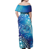 Polynesia Autism Awareness Off Shoulder Maxi Dress Be In Awe Of My 'Tism