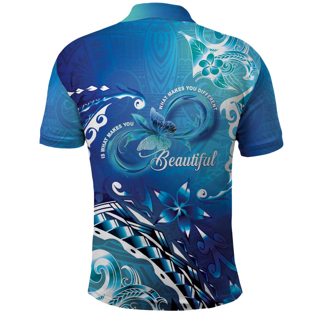 Polynesia Autism Awareness Polo Shirt - Be In Awe Of My 'Tism LT05 - Polynesian Pride