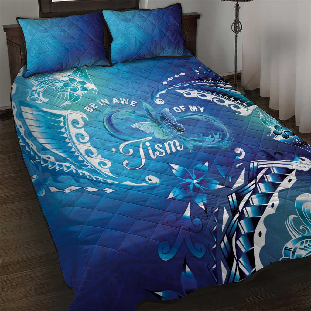 Polynesia Autism Awareness Quilt Bed Set Be In Awe Of My 'Tism