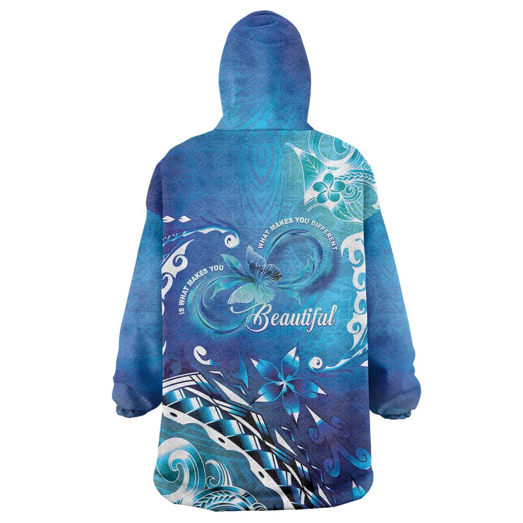 Polynesia Autism Awareness Wearable Blanket Hoodie Be In Awe Of My 'Tism