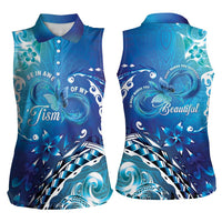 Polynesia Autism Awareness Women Sleeveless Polo Shirt Be In Awe Of My 'Tism