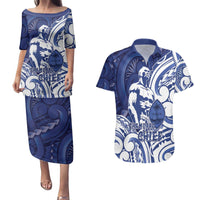 Guam Chief Kepuha Couples Matching Puletasi and Hawaiian Shirt Chamorro Pride
