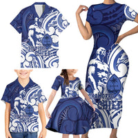 Guam Chief Kepuha Family Matching Short Sleeve Bodycon Dress and Hawaiian Shirt Chamorro Pride LT05 - Polynesian Pride