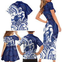 Guam Chief Kepuha Family Matching Short Sleeve Bodycon Dress and Hawaiian Shirt Chamorro Pride LT05 - Polynesian Pride