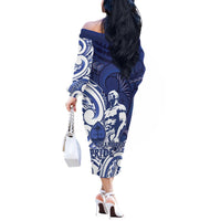 Guam Chief Kepuha Off The Shoulder Long Sleeve Dress Chamorro Pride