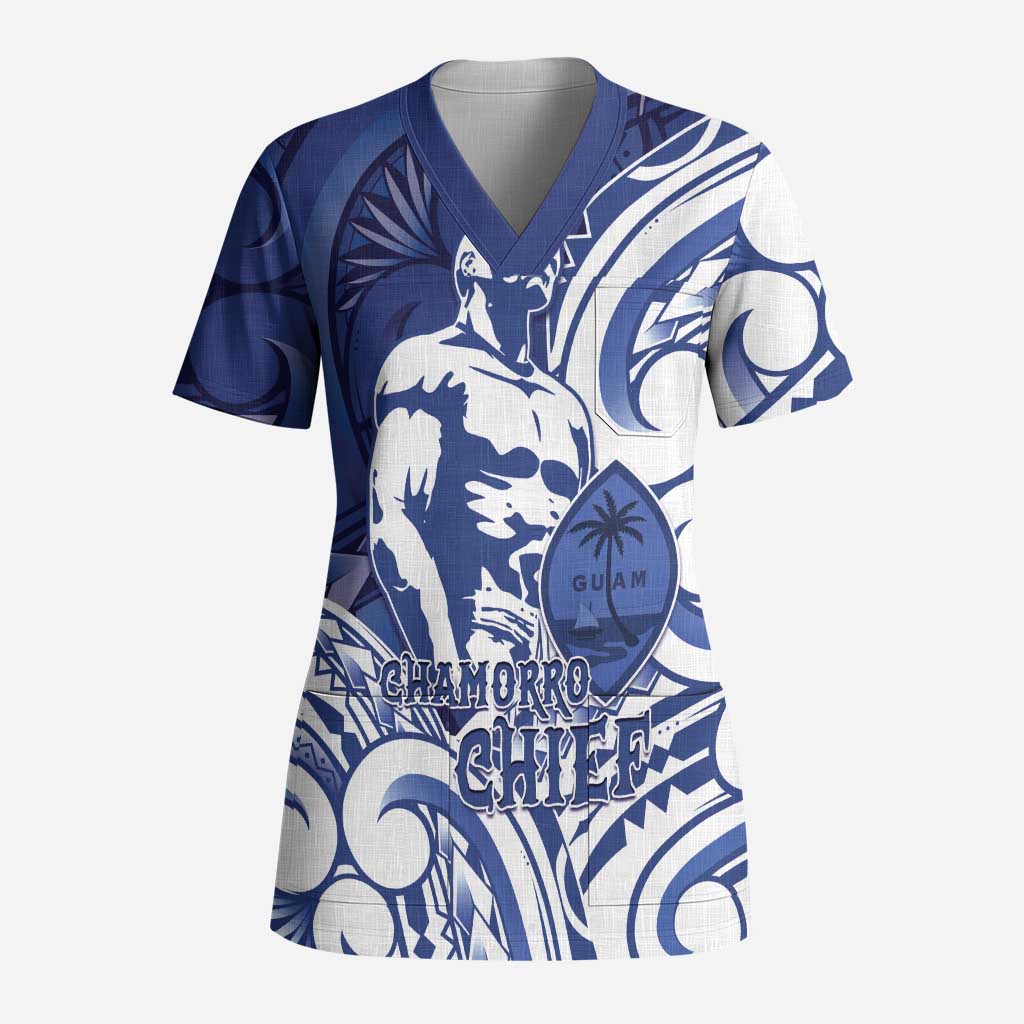 Guam Chief Kepuha Scrub Top Chamorro Pride - Polynesian Pride