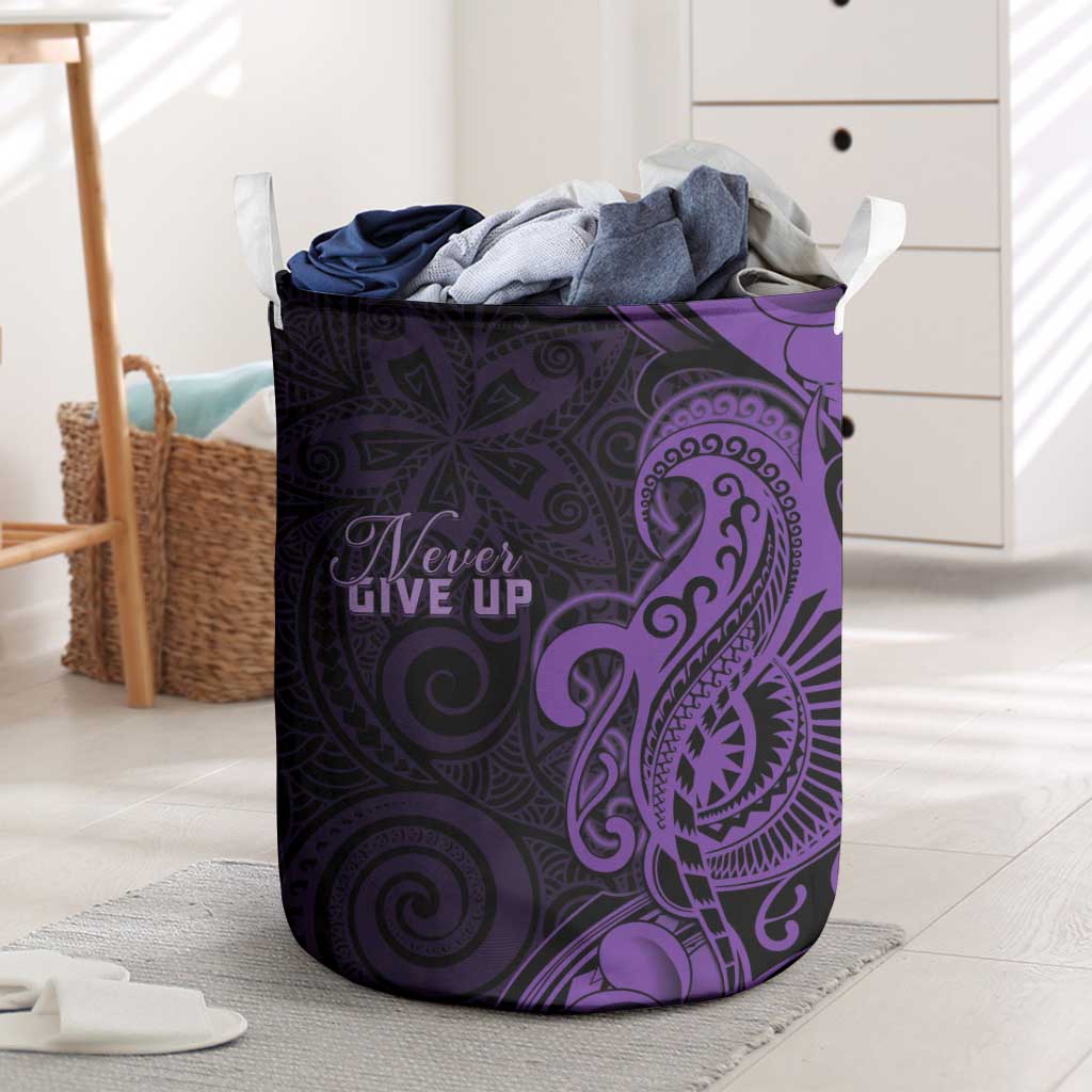 Lupus Warrior Laundry Basket Never Give Up Polynesian Style