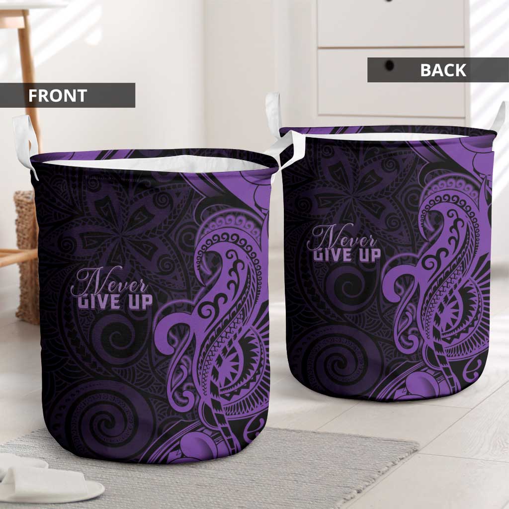 Lupus Warrior Laundry Basket Never Give Up Polynesian Style