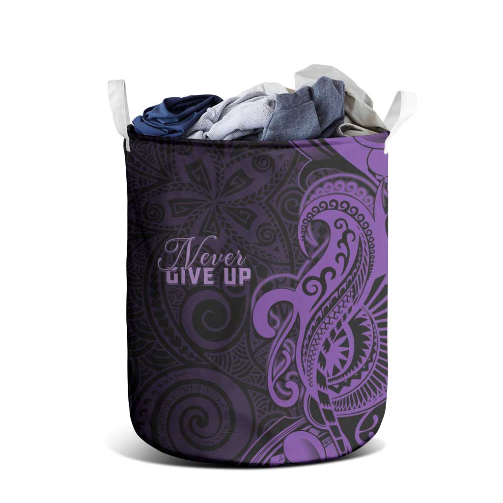 Lupus Warrior Laundry Basket Never Give Up Polynesian Style
