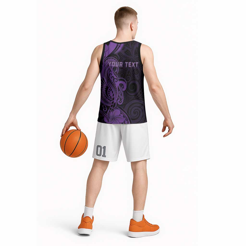 Personalised Lupus Warrior Basketball Jersey Never Give Up Polynesian Style