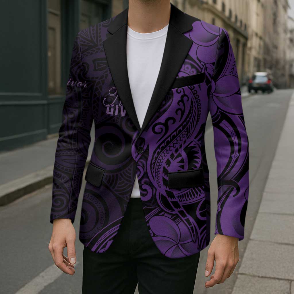 Personalised Lupus Warrior Blazer Never Give Up Polynesian Style