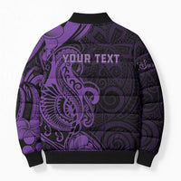 Personalised Lupus Warrior Bomber Puffer Jacket Never Give Up Polynesian Style