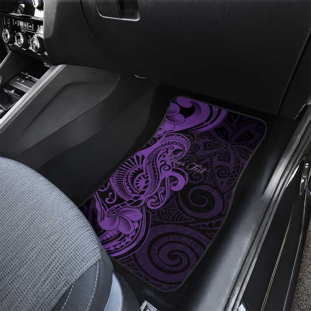Personalised Lupus Warrior Car Mats Never Give Up Polynesian Style