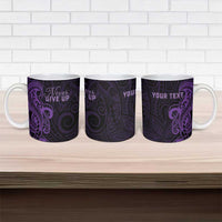 Personalised Lupus Warrior Ceramic Mug Never Give Up Polynesian Style