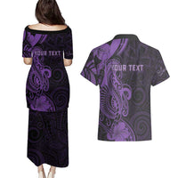 Personalised Lupus Warrior Couples Matching Puletasi and Hawaiian Shirt Never Give Up Polynesian Style