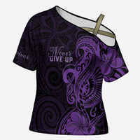Personalised Lupus Warrior Cross Shoulder Shirt Never Give Up Polynesian Style