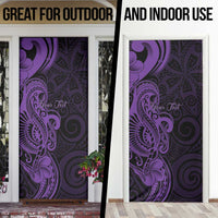Personalised Lupus Warrior Door Cover Never Give Up Polynesian Style