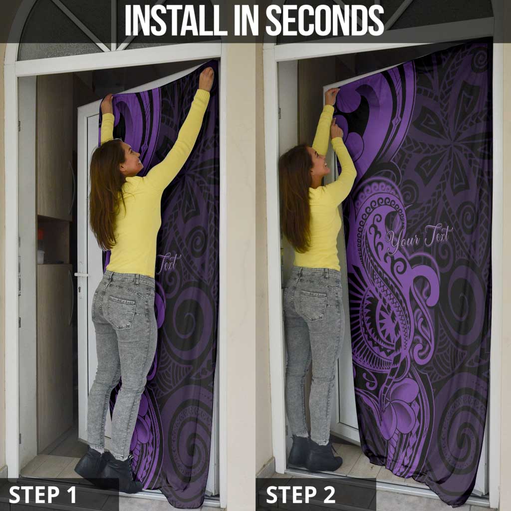 Personalised Lupus Warrior Door Cover Never Give Up Polynesian Style