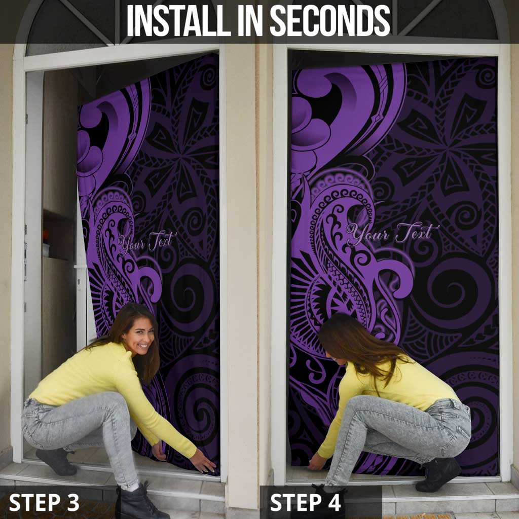 Personalised Lupus Warrior Door Cover Never Give Up Polynesian Style
