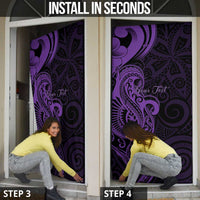 Personalised Lupus Warrior Door Cover Never Give Up Polynesian Style
